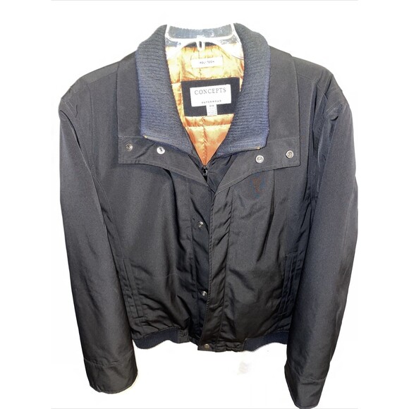 Concepts By Claiborne Outdoor Jacket Men's Size Medium Black Full